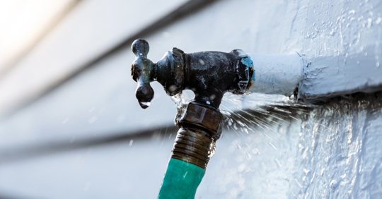 Leaking outdoor faucet